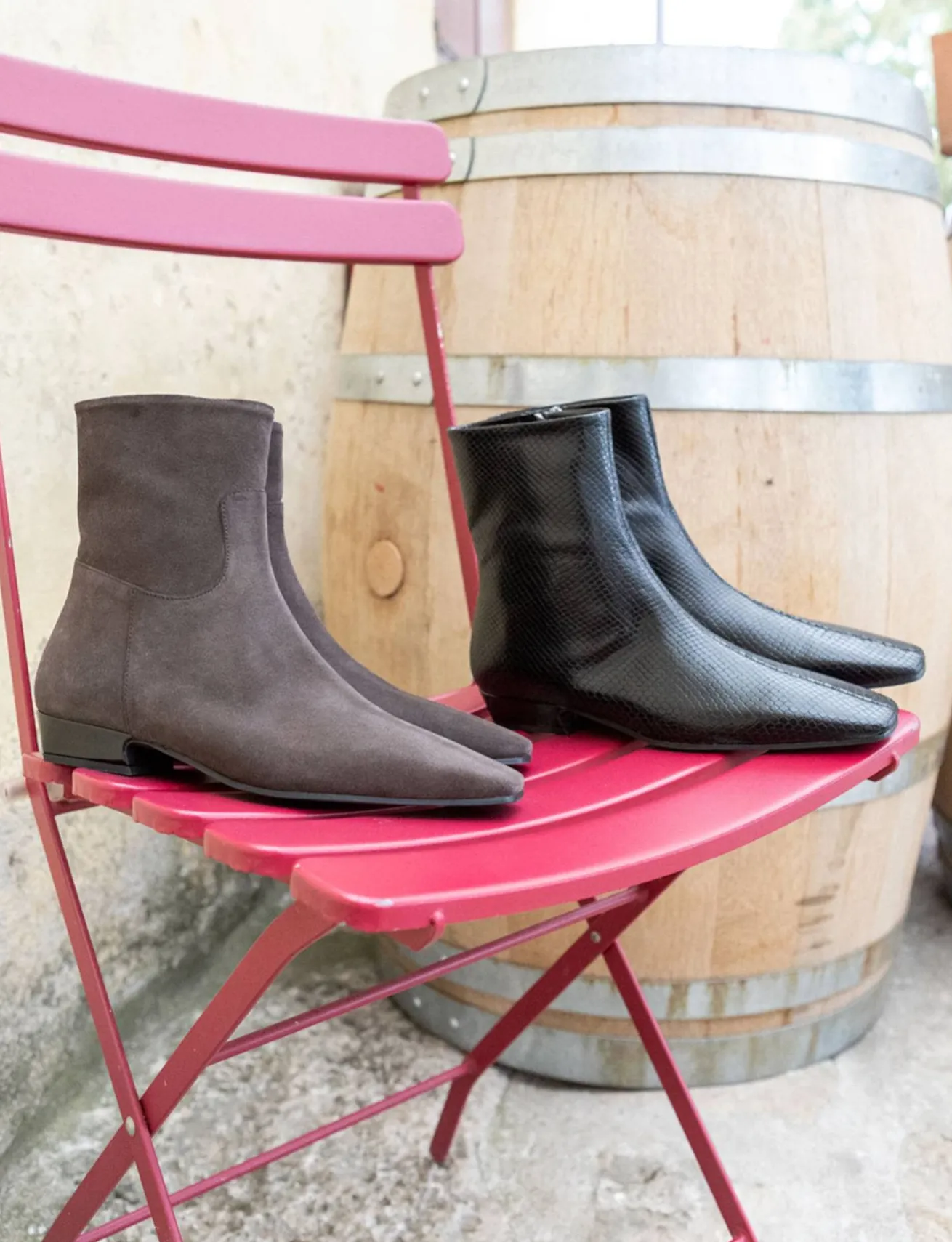 Stivaletti tacco 3cm pitone nero