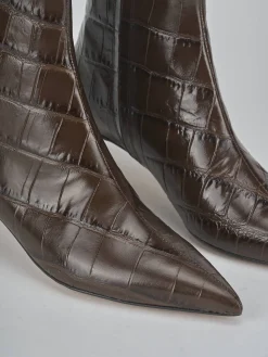 Stivaletti tacco 5cm pitone testa