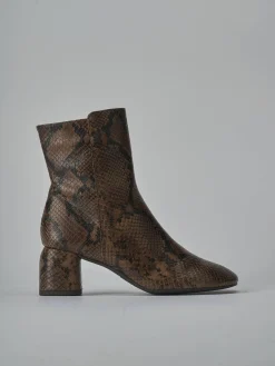 Stivaletti tacco 6cm pitone marrone