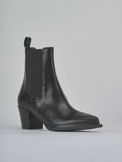 Stivaletti tacco 6cm pitone nero