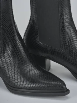 Stivaletti tacco 6cm pitone nero