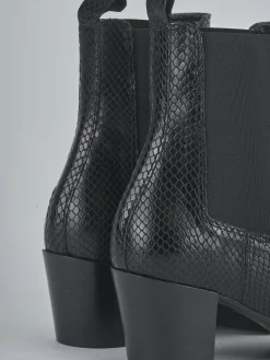 Stivaletti tacco 6cm pitone nero