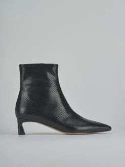 Stivaletti tacco 5cm pitone nero