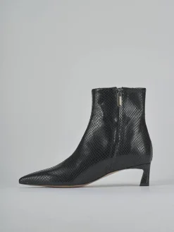 Stivaletti tacco 5cm pitone nero