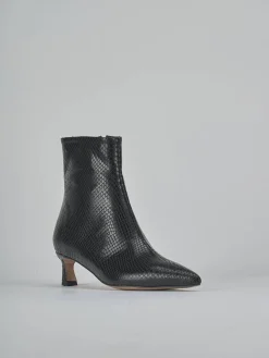 Stivaletti tacco 5cm pitone nero