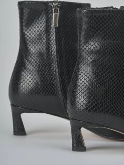 Stivaletti tacco 5cm pitone nero