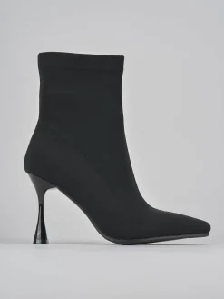 Stivaletti tacco 7cm tessuto nero