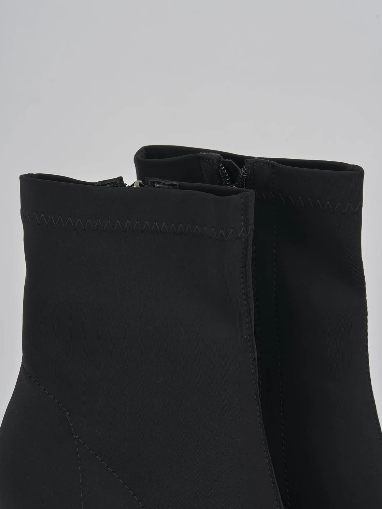 Stivaletti tacco 7cm tessuto nero