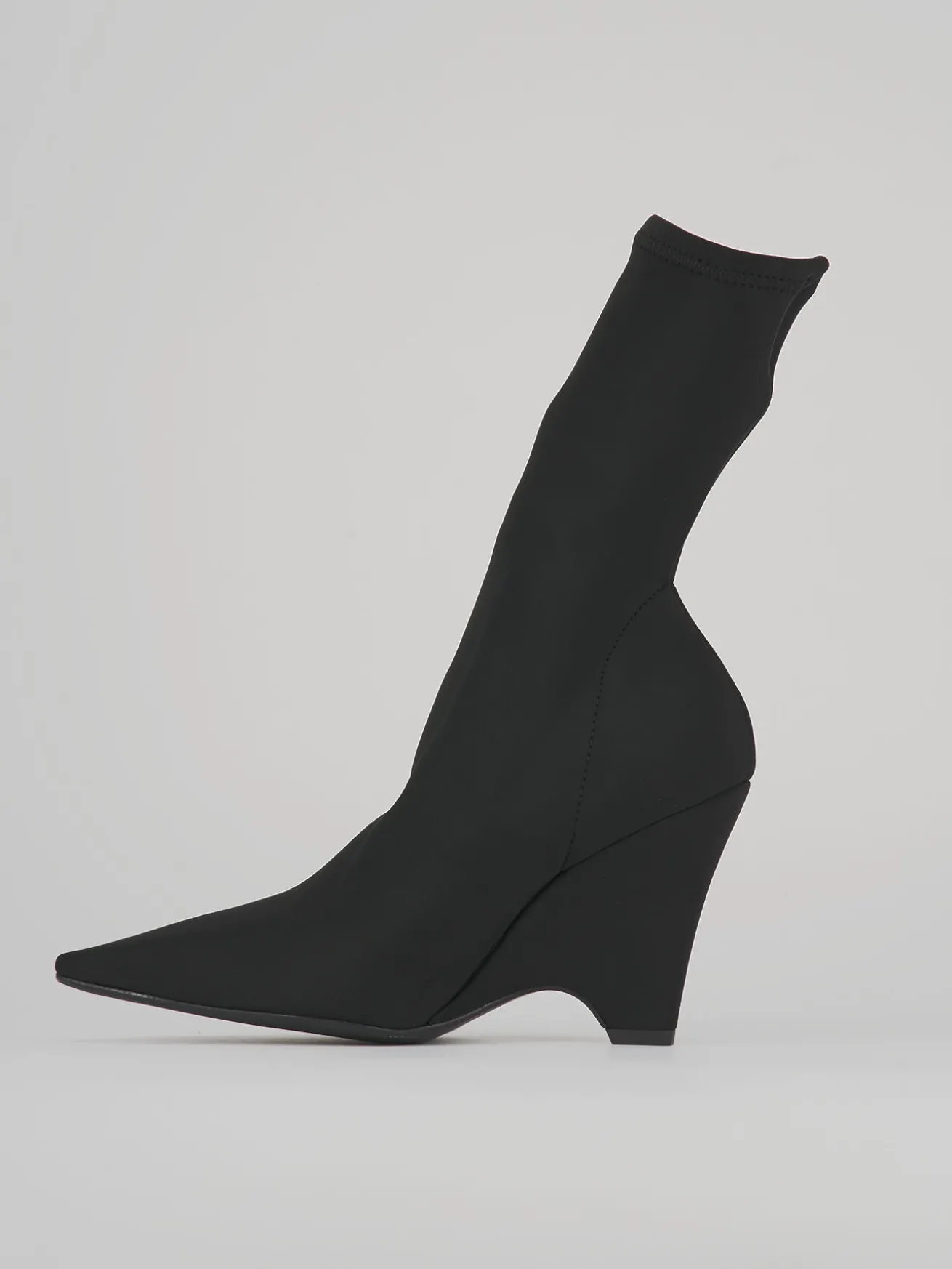 Stivaletti tacco 9cm tessuto nero