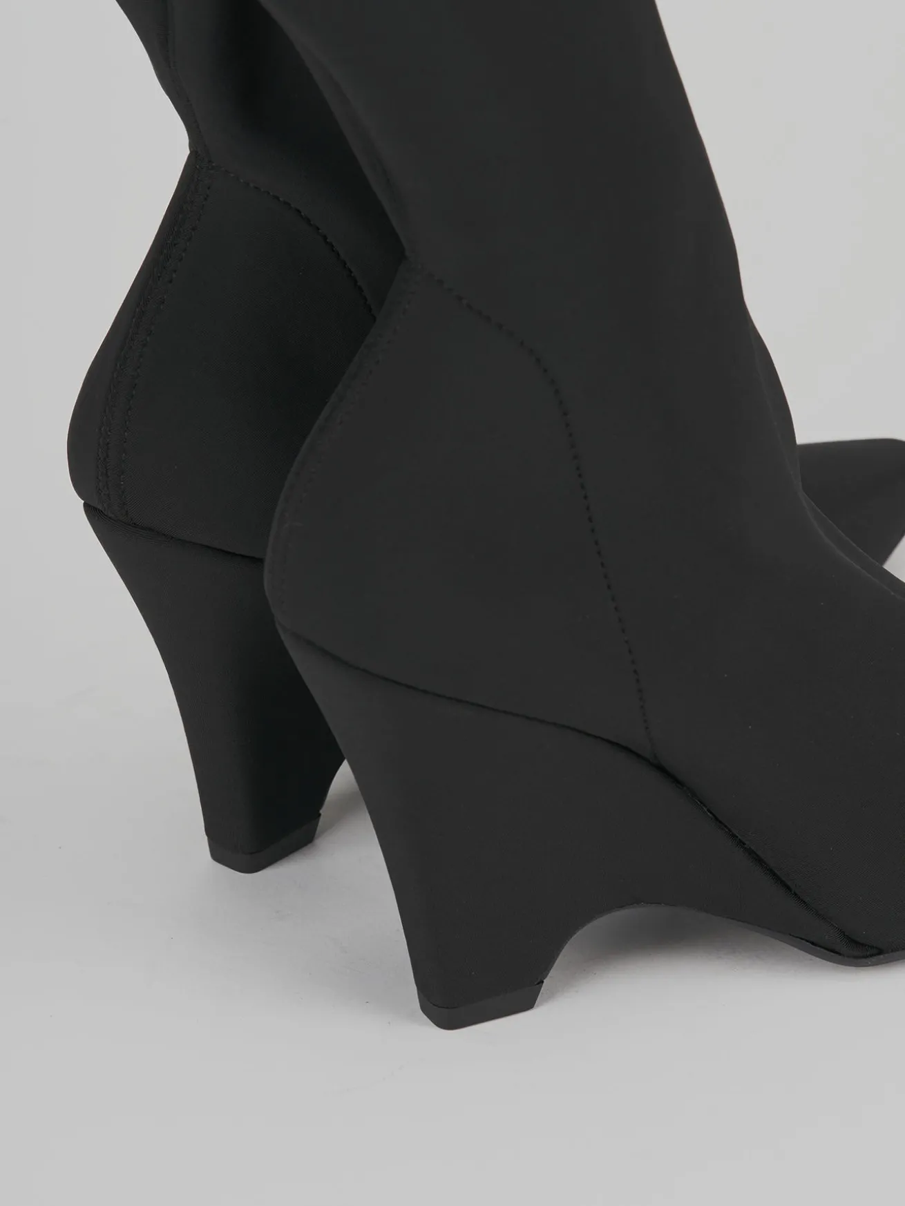 Stivaletti tacco 9cm tessuto nero