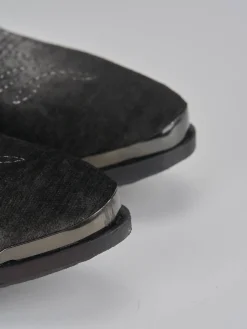 Stivaletti tacco 2cm velluto nero