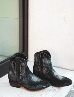 Stivaletti tacco 2cm velluto nero