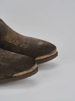 Stivaletti tacco 2cm velluto testa