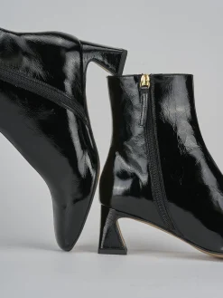 Stivaletti tacco 5cm vernice nero