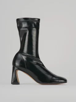 Stivaletti tacco 8cm vernice nero