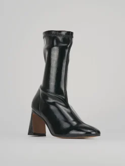 Stivaletti tacco 8cm vernice nero