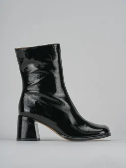 Stivaletti tacco 5cm vernice nero