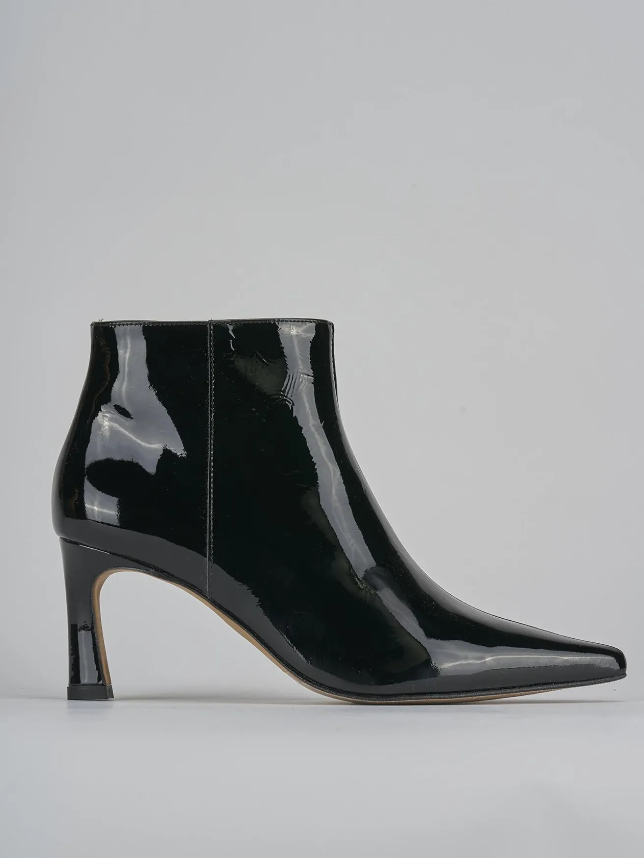 Stivaletti tacco 7cm vernice nero