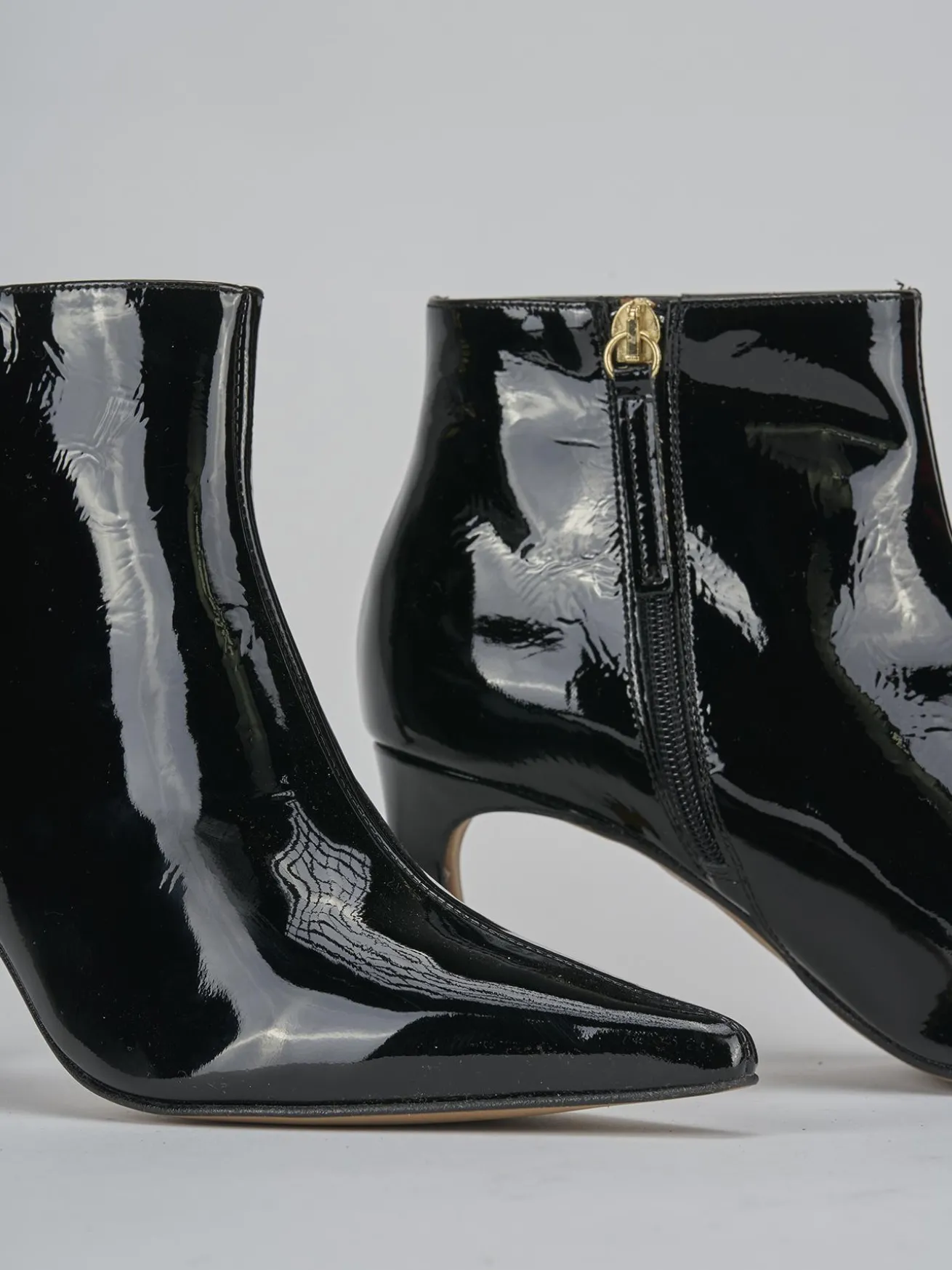 Stivaletti tacco 7cm vernice nero