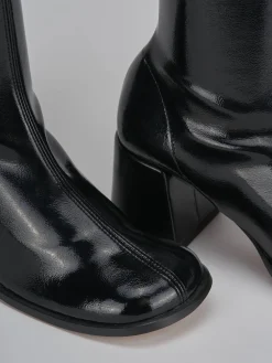 Stivaletti tacco 7cm vernice nero