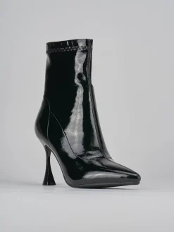 Stivaletti tacco 7cm vernice nero