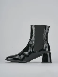 Stivaletti tacco 5cm vernice nero