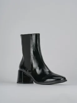 Stivaletti tacco 5cm vernice nero