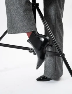 Stivaletti tacco 5cm vernice nero