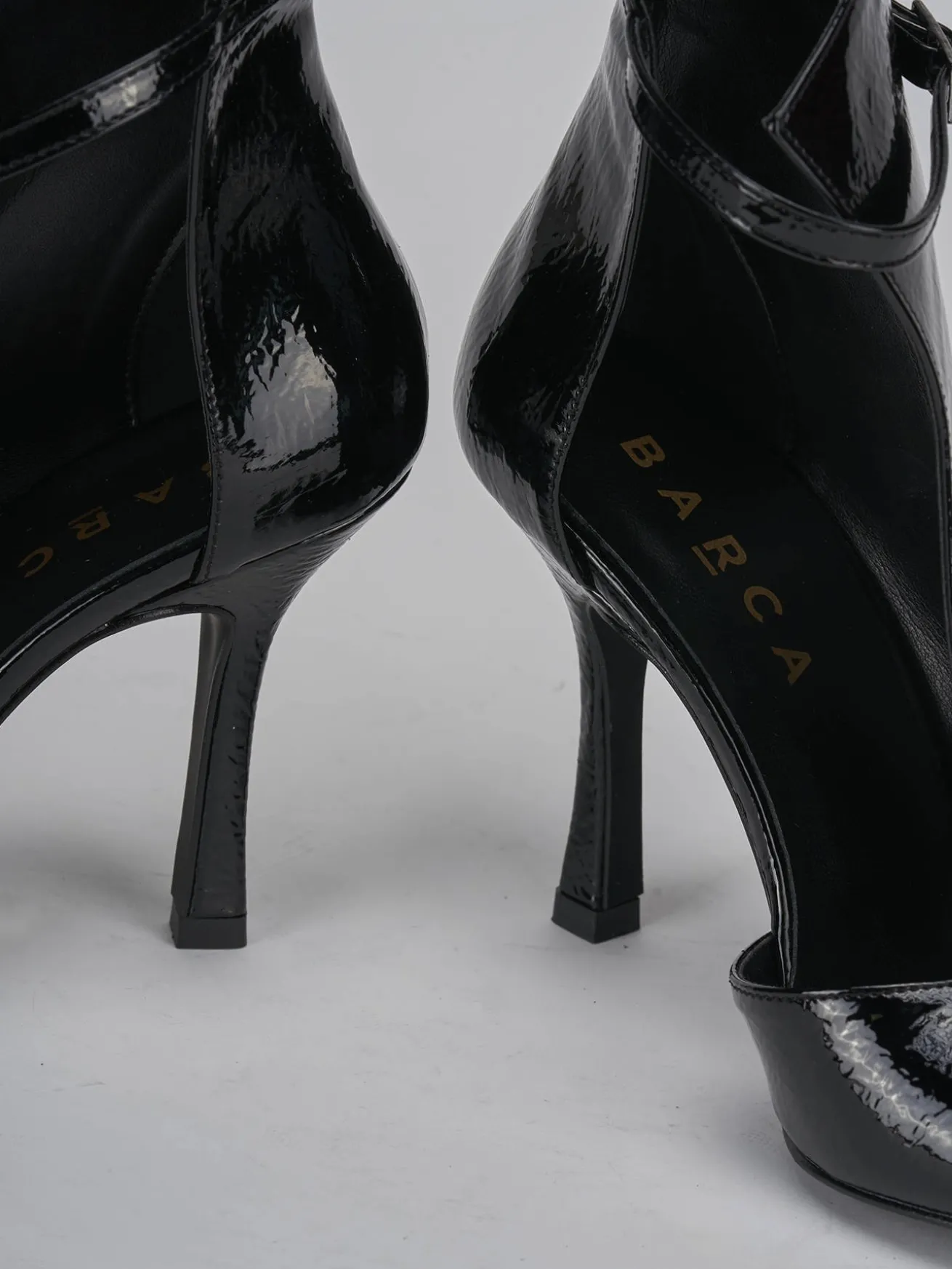 Stivaletti tacco 9cm vernice nero