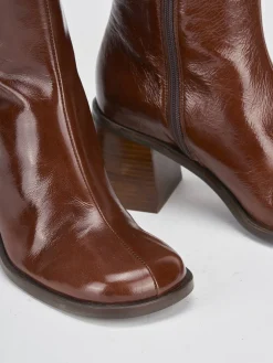 Stivaletti tacco 8cm vernice testa