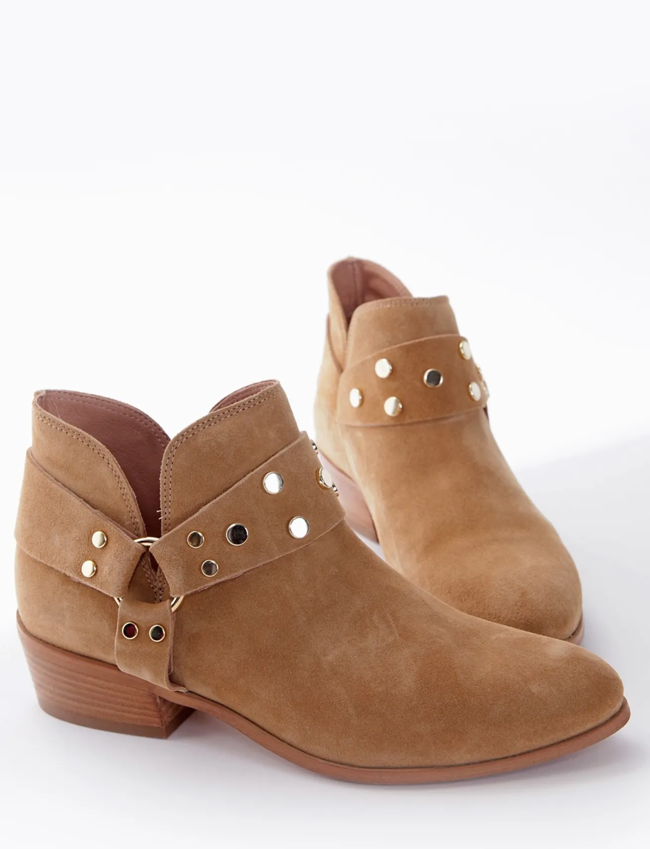 stivaletto stile texano tacco 3 cm cuoio