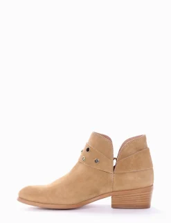 stivaletto stile texano tacco 3 cm cuoio