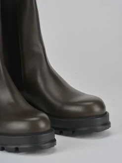 Stivaletto tacco 2 cm testa pelle