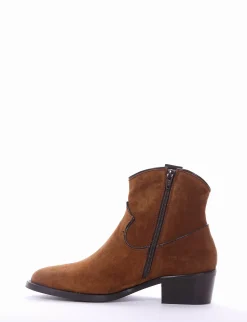 stivaletto texano tacco 3 cm cuoio