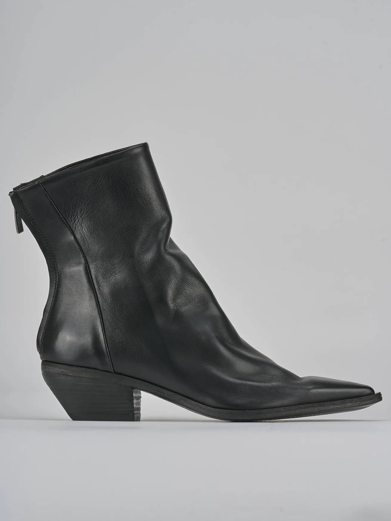 Stivaletto texano tacco 3 cm nero pelle