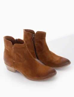 stivaletto texano tacco 4 cm cuoio