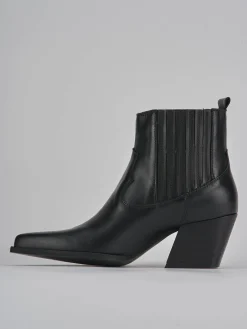 Stivaletto texano tacco 7 cm nero pelle