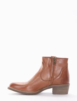 stivaletto texano tacco 3 cm cuoio