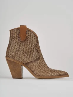 Stivaletto texano tacco 7 cm marrone pelle