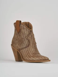 Stivaletto texano tacco 7 cm marrone pelle