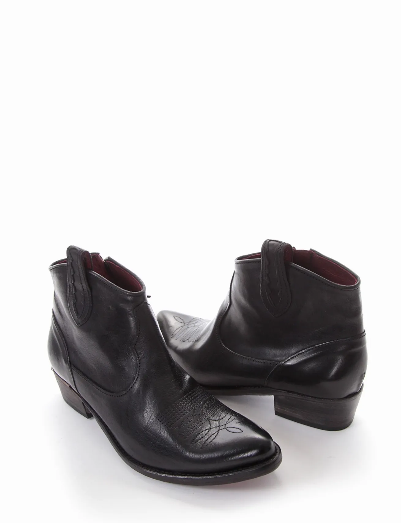 stivaletto texano tacco 2 cm nero