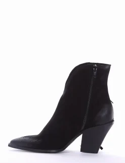 stivaletto texano tacco 8 cm nero