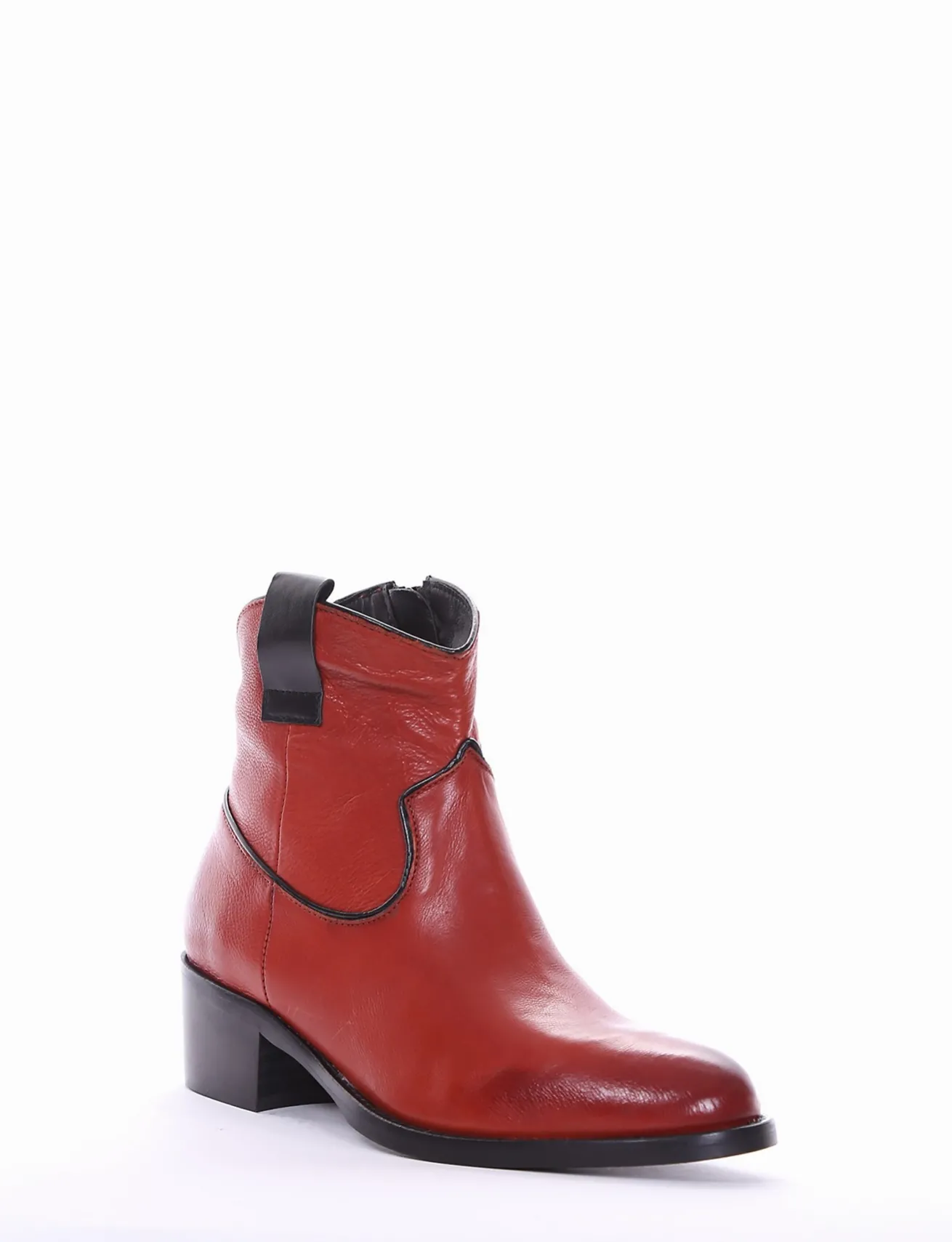 stivaletto texano tacco 3 cm cuoio