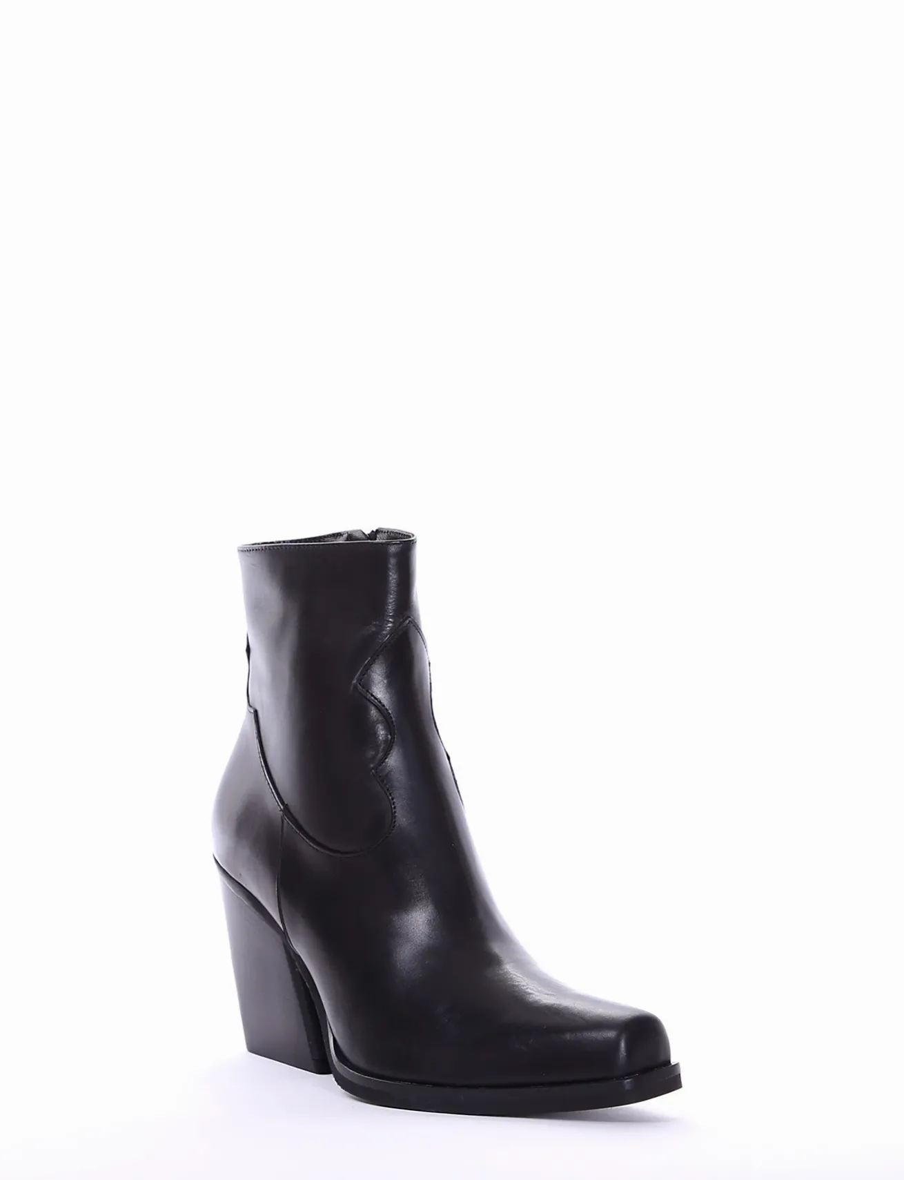 stivaletto texano tacco 7 cm nero