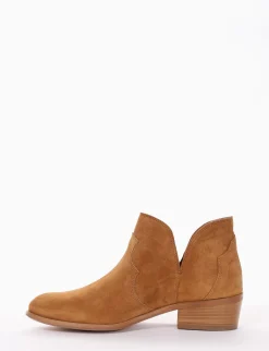 stivaletto texano tacco 4 cm cuoio