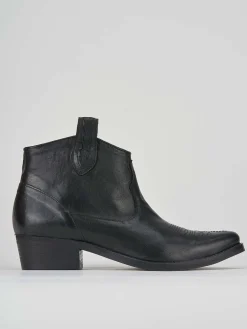 Stivaletto texano tacco 3 cm nero pelle