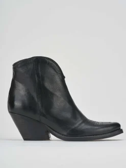Stivaletto texano tacco 6 cm nero pelle