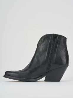 Stivaletto texano tacco 6 cm nero pelle