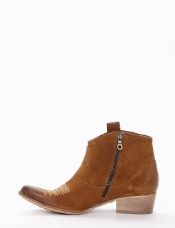 stivaletto texano tacco 4 cm cuoio