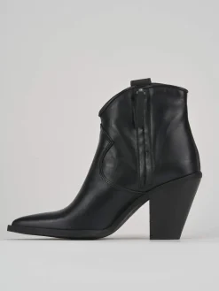 Stivaletto texano tacco 7 cm nero pelle